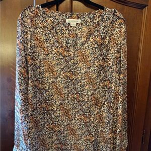 Liz Claiborne Women's Blouse in Orange, Blue, and Cream